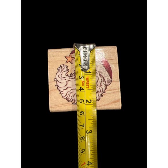 Vintage Cynthia Hart Rubber Stampede Christmas Santa Claus Side Profile Crescent - Picture 5 of 5